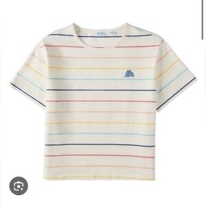 Medium Aldi gear spring capsule collection pastel stripe t shirt top NEW